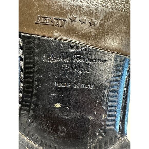 VTG Salvatore Ferragamo Made in Italy Men 9D Kiltie Tassel Black Leather Loafer - Picture 11 of 13